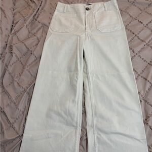 Anthropologie Maeve Colette Cream Flare & Wide Leg Jeans